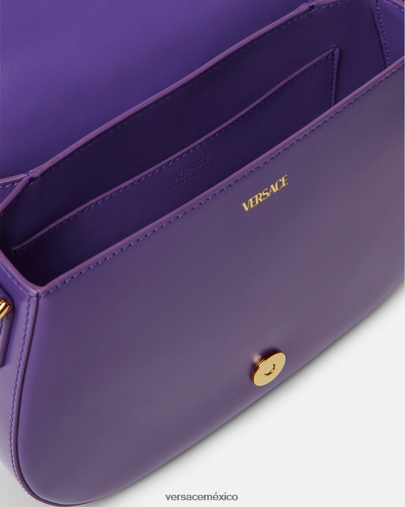 Versace bolso de hombro grande con greca diosa Violeta bolsas mujer 84626J271