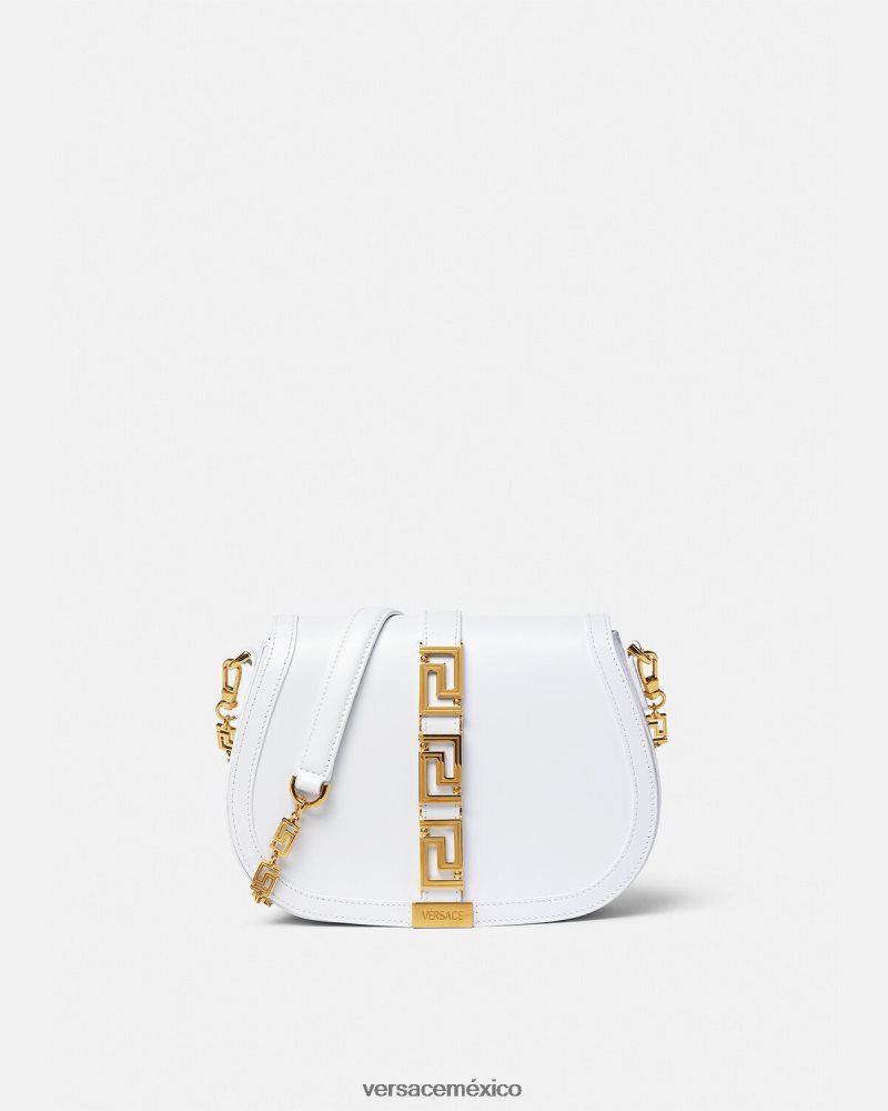 Versace bolso de hombro grande con greca diosa blanco bolsas mujer 84626J255