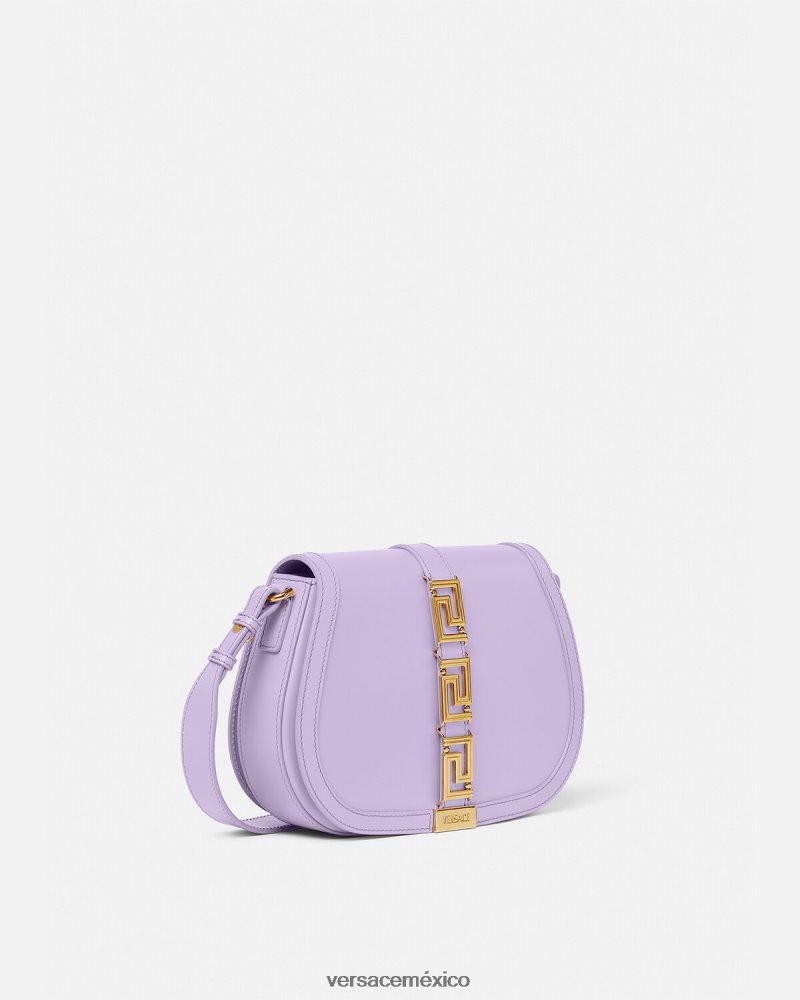 Versace bolso de hombro grande con greca diosa lila bolsas mujer 84626J272