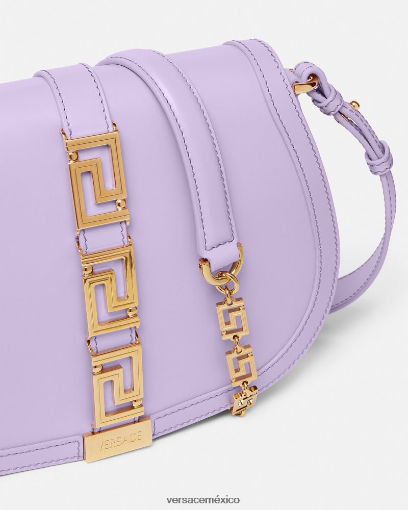Versace bolso de hombro grande con greca diosa lila bolsas mujer 84626J272