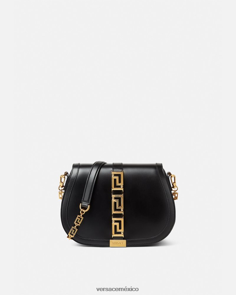 Versace bolso de hombro grande con greca diosa negro bolsas mujer 84626J254