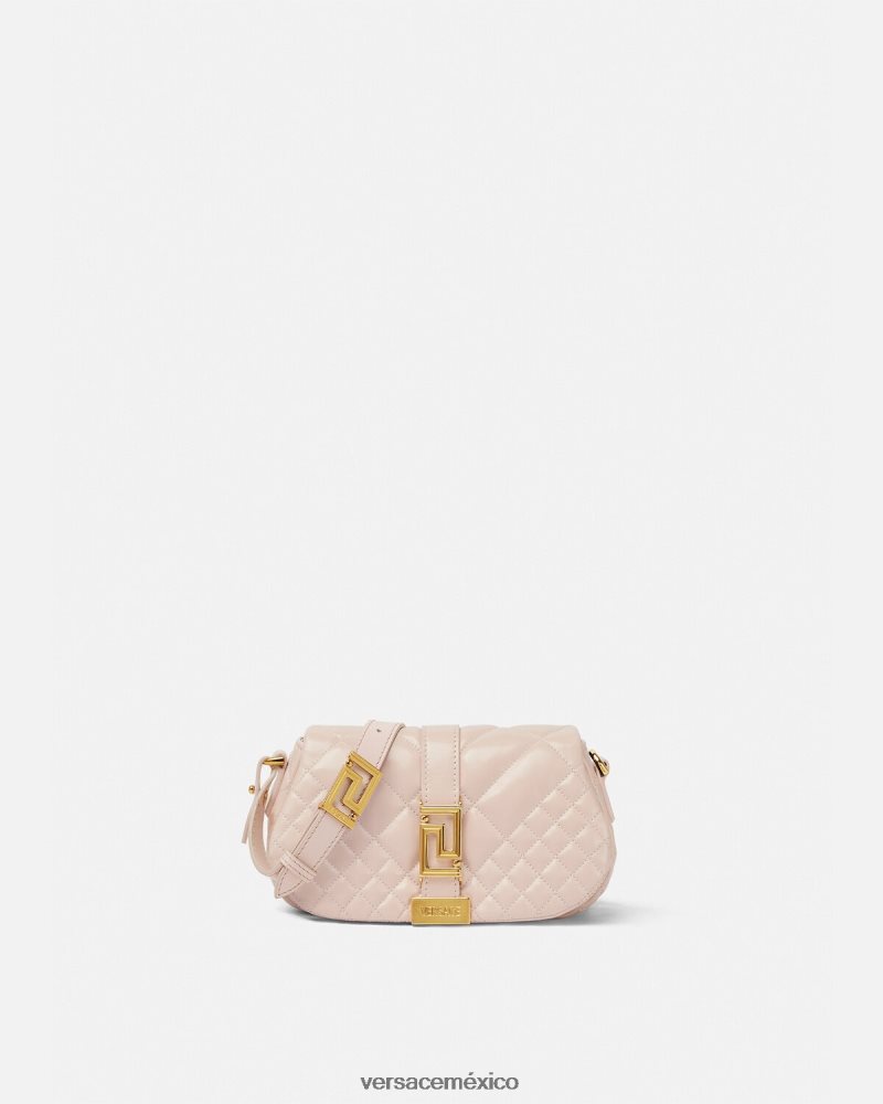 Versace bolso de hombro mini con greca diosa Rosa claro bolsas mujer 84626J243