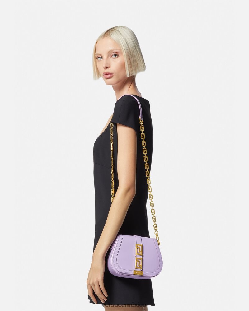 Versace bolso de hombro pequeño con Greca Diosa lila bolsas mujer 84626J263