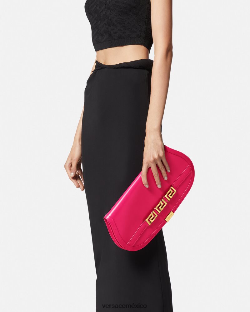 Versace bolso de mano con greca diosa rosa bolsas mujer 84626J262