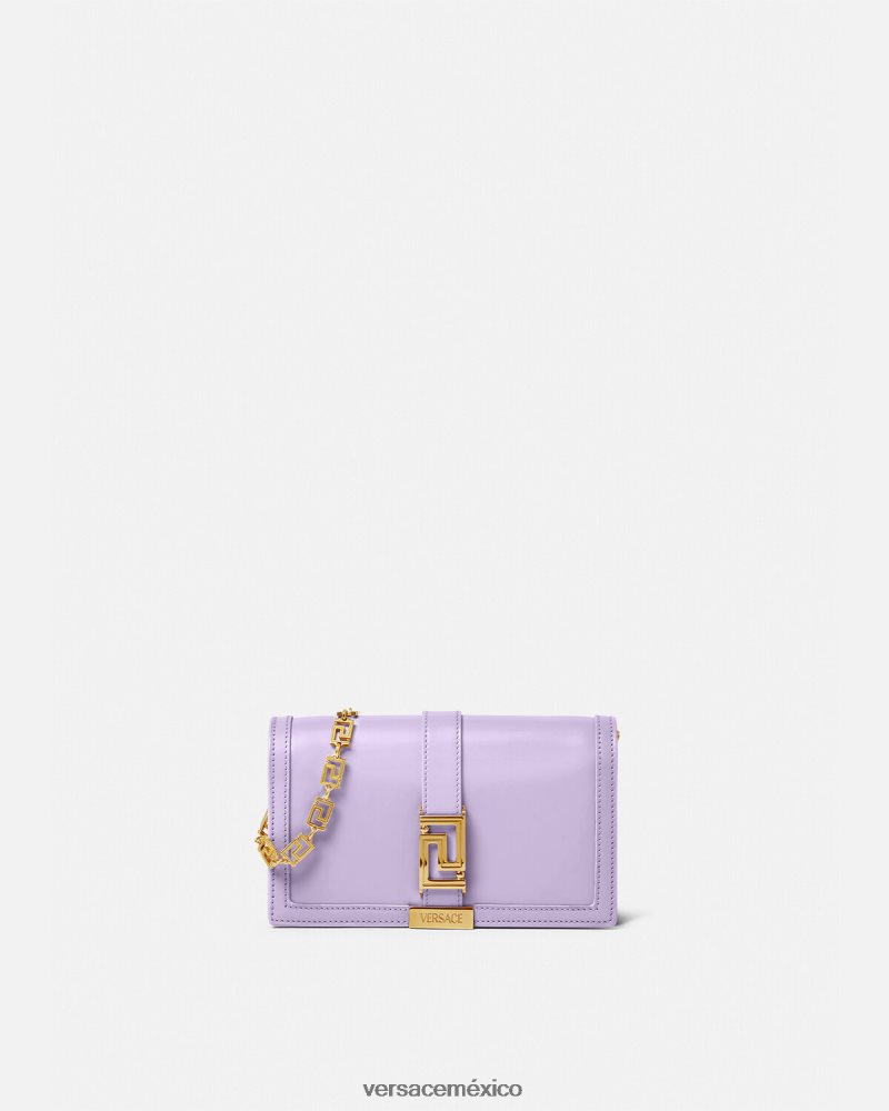 Versace bolso mini con greca diosa lila bolsas mujer 84626J269