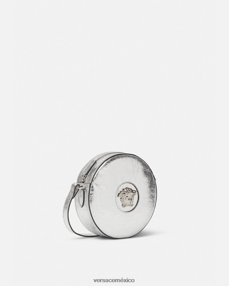 Versace bandolera redonda con medusa gris bolsas mujer 84626J338