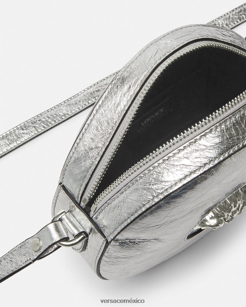 Versace bandolera redonda con medusa gris bolsas mujer 84626J338