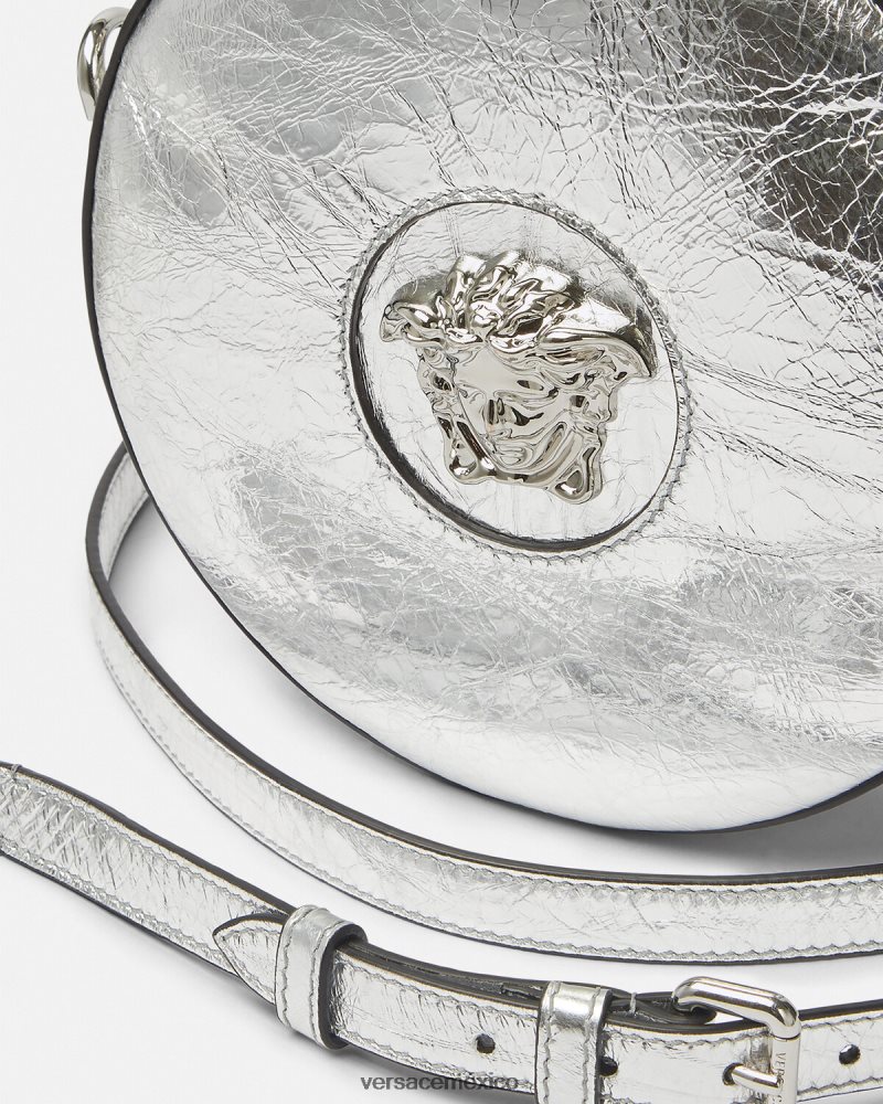 Versace bandolera redonda con medusa gris bolsas mujer 84626J338