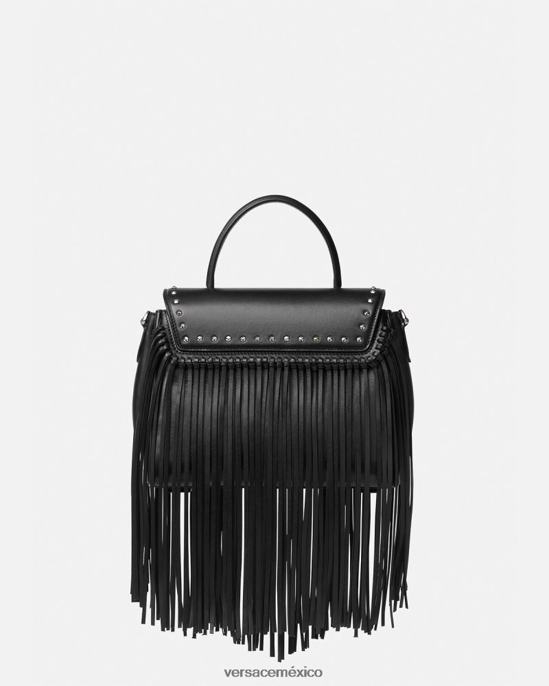 Versace bolso de mano con flecos la medusa negro bolsas mujer 84626J363