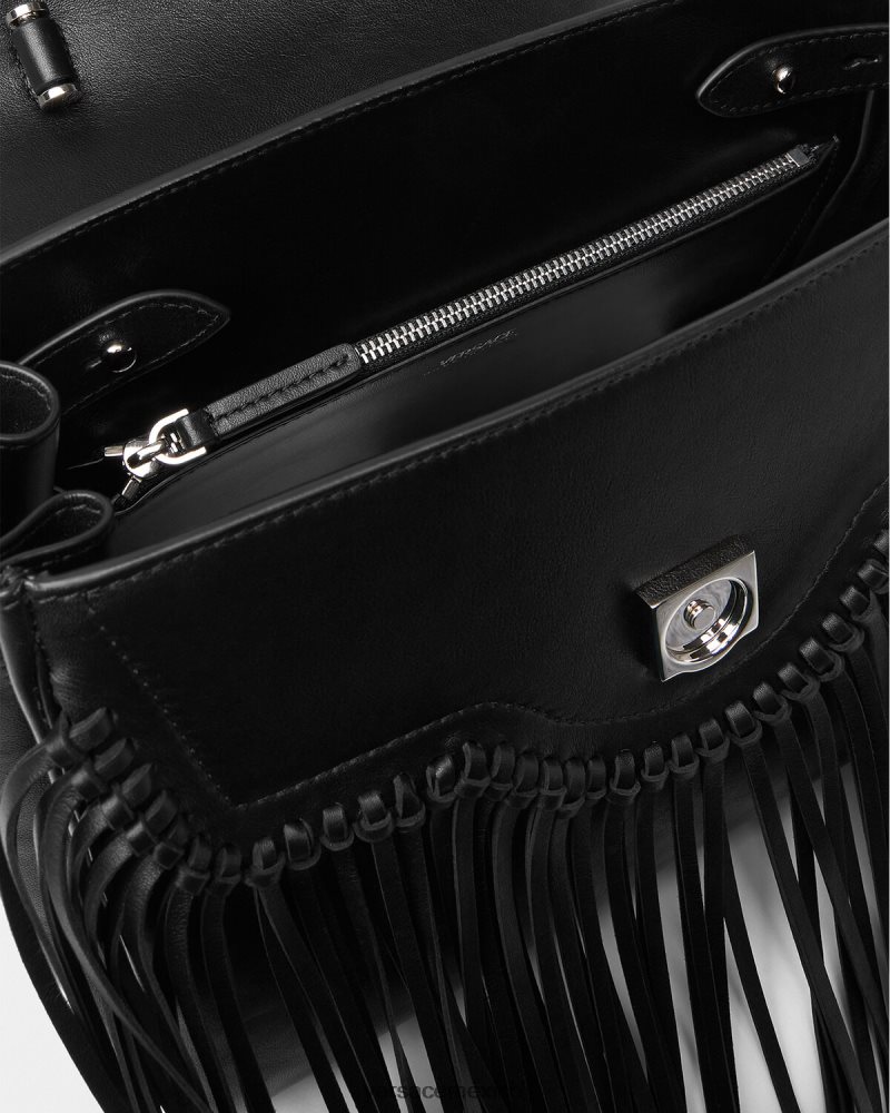 Versace bolso de mano con flecos la medusa negro bolsas mujer 84626J363