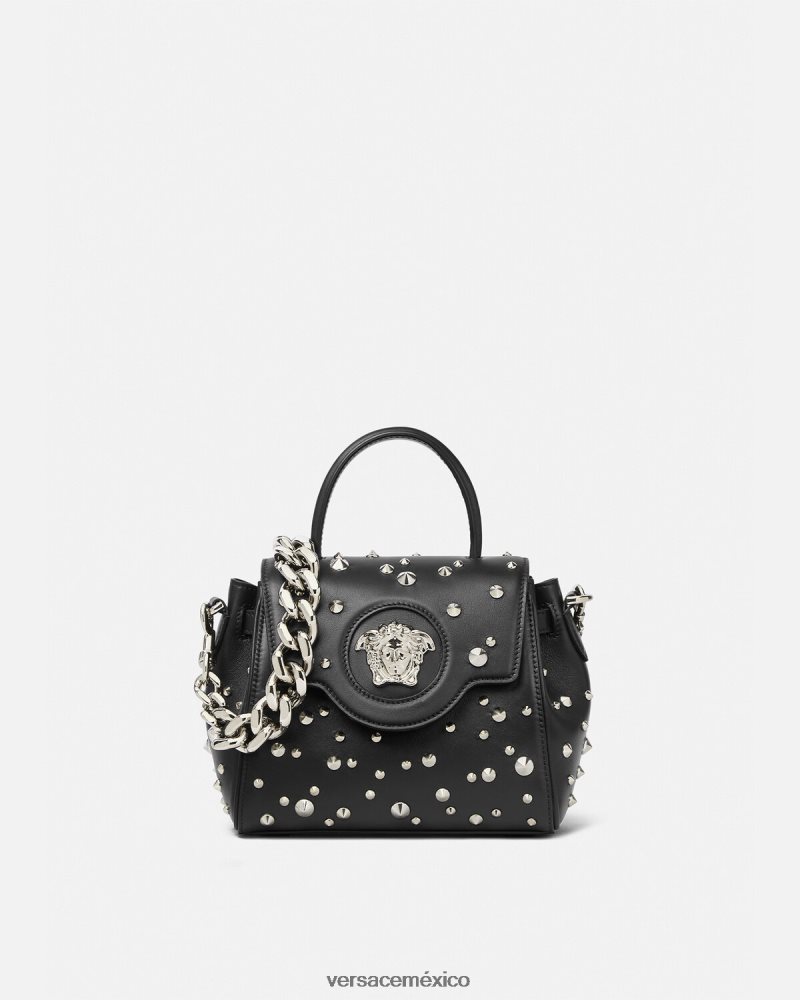 Versace bolso de mano pequeño con pinchos la medusa negro bolsas mujer 84626J350