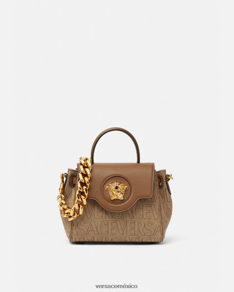 Versace bolso de mano pequeño la medusa marrón bolsas mujer 84626J325