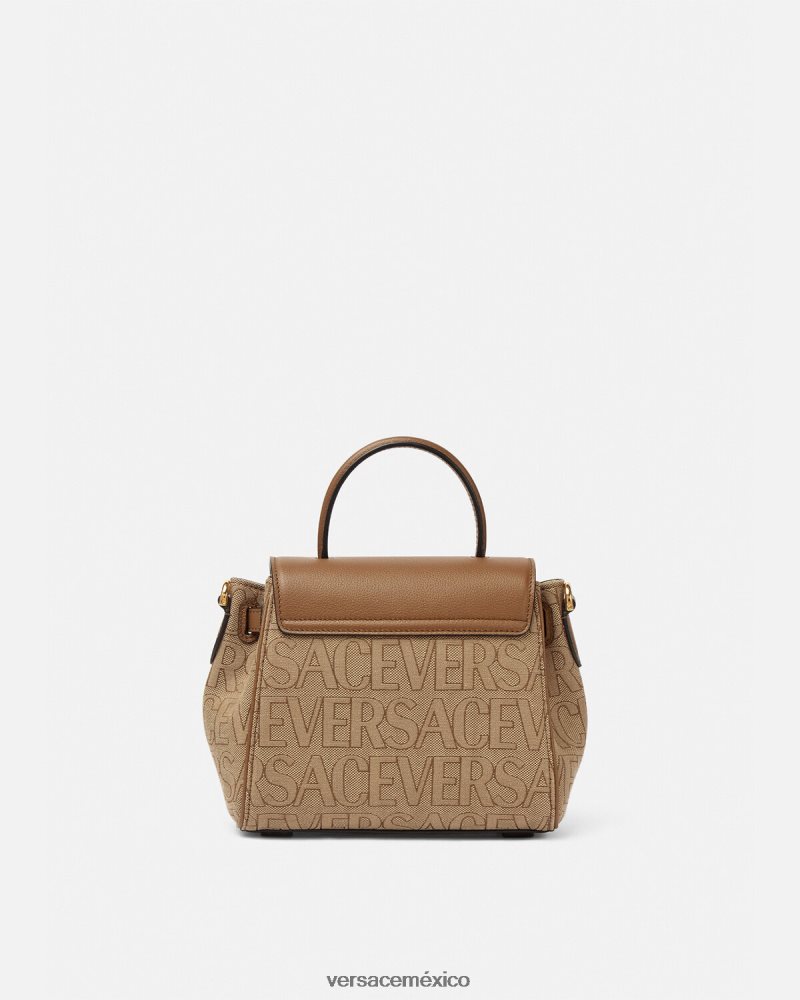 Versace bolso de mano pequeño la medusa marrón bolsas mujer 84626J325