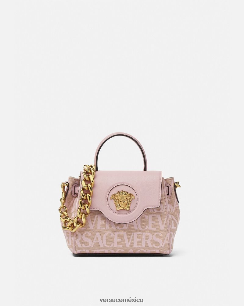 Versace bolso de mano pequeño la medusa rosa y estampado bolsas mujer 84626J326