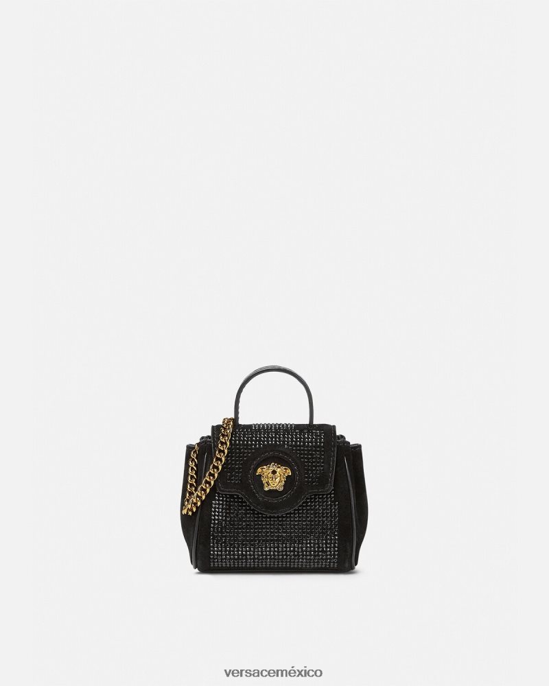 Versace bolso micro con tachuelas la medusa negro bolsas mujer 84626J329