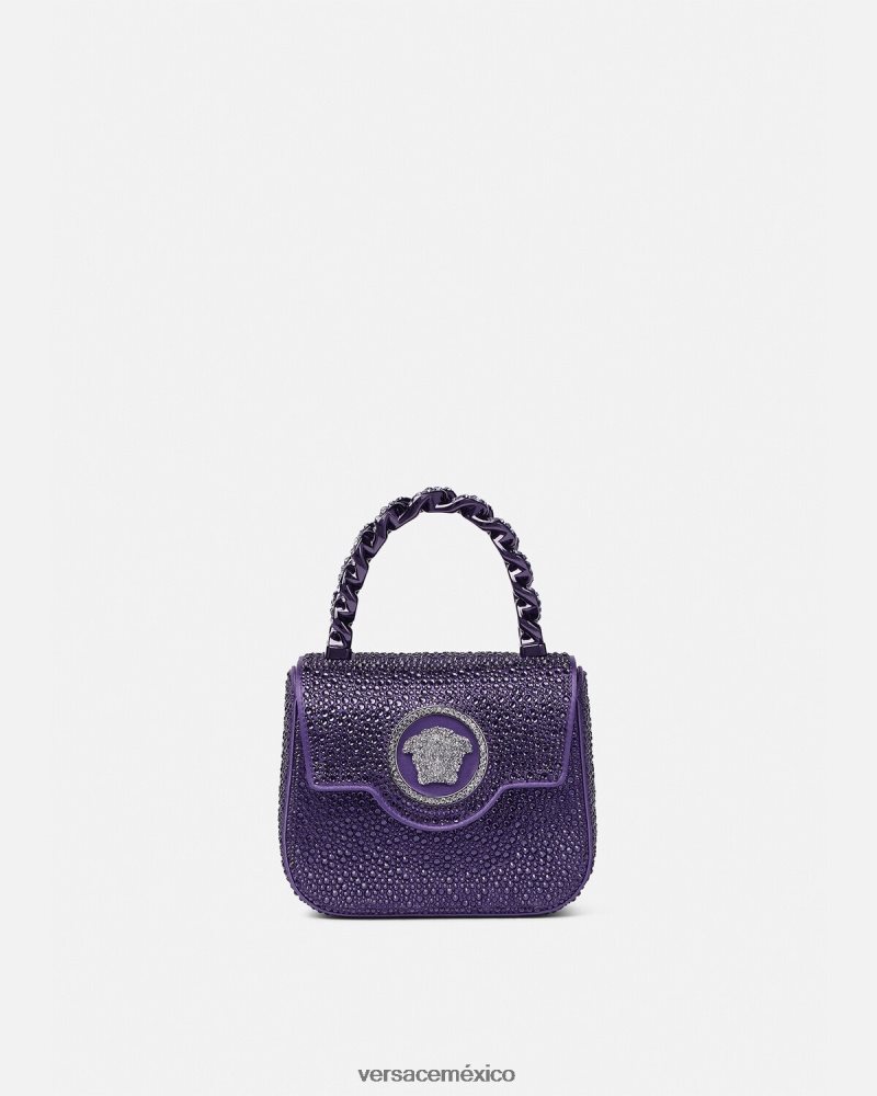 Versace bolso mini con medusa de cristales Violeta bolsas mujer 84626J360