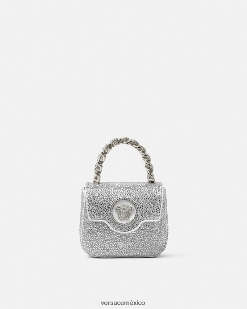 Versace bolso mini con medusa de cristales blanco bolsas mujer 84626J314