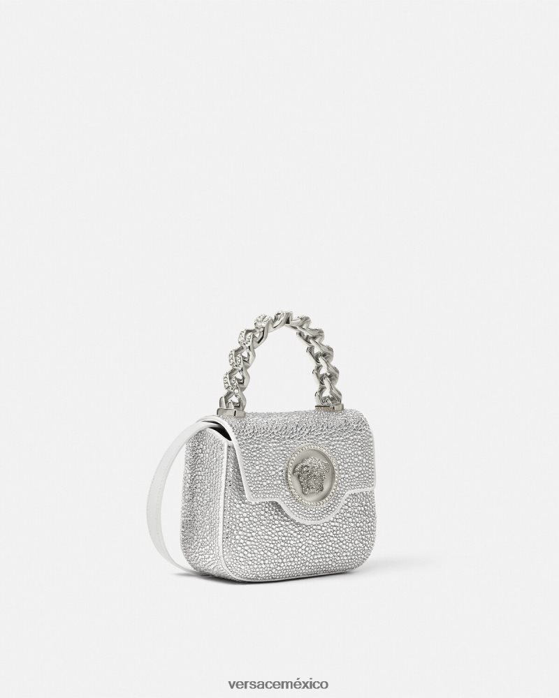 Versace bolso mini con medusa de cristales blanco bolsas mujer 84626J314