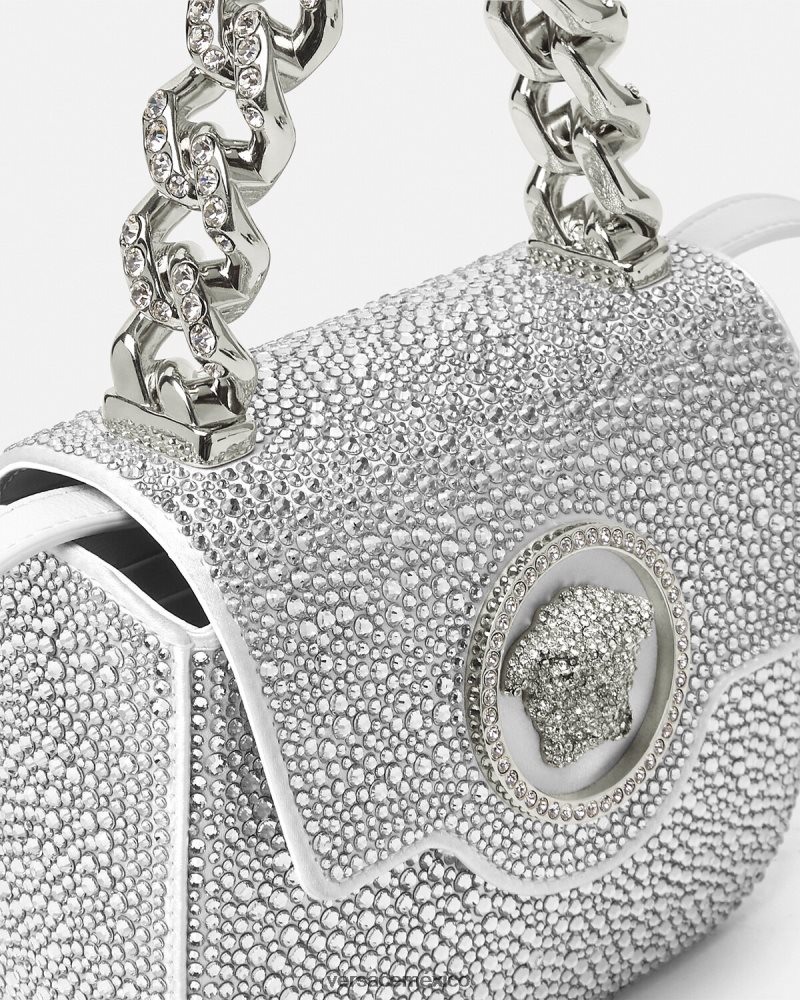 Versace bolso mini con medusa de cristales blanco bolsas mujer 84626J314