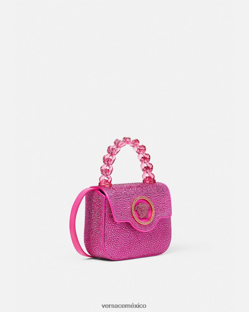 Versace bolso mini con medusa de cristales fucsia bolsas mujer 84626J315