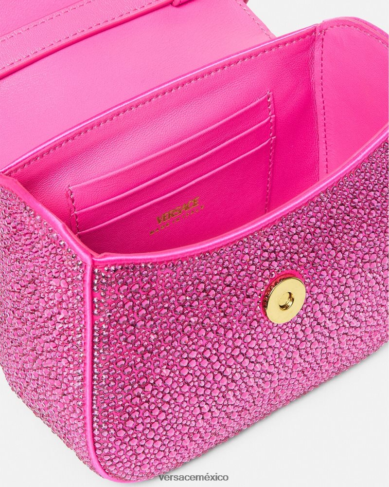Versace bolso mini con medusa de cristales fucsia bolsas mujer 84626J315