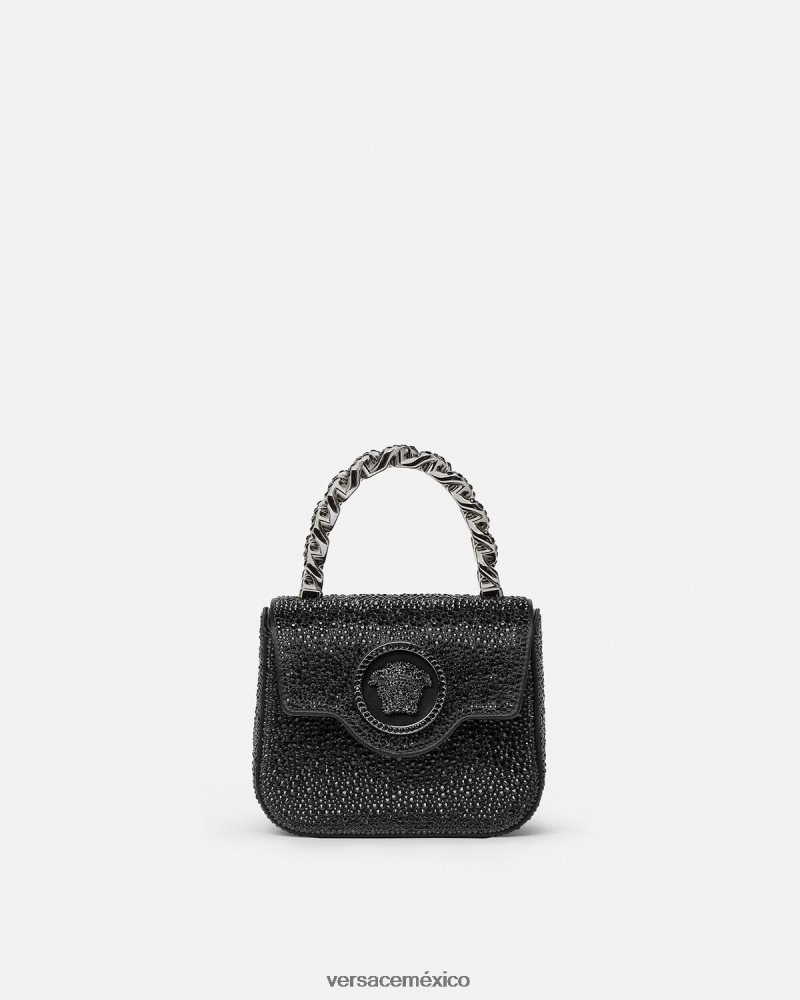 Versace bolso mini con medusa de cristales negro bolsas mujer 84626J313