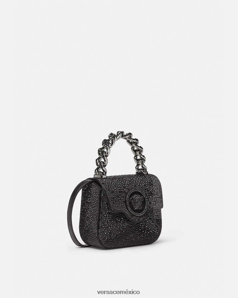 Versace bolso mini con medusa de cristales negro bolsas mujer 84626J313