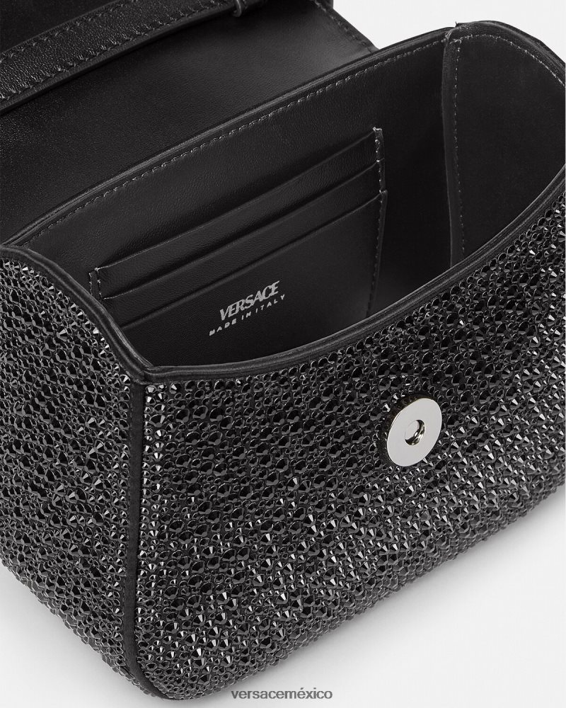 Versace bolso mini con medusa de cristales negro bolsas mujer 84626J313