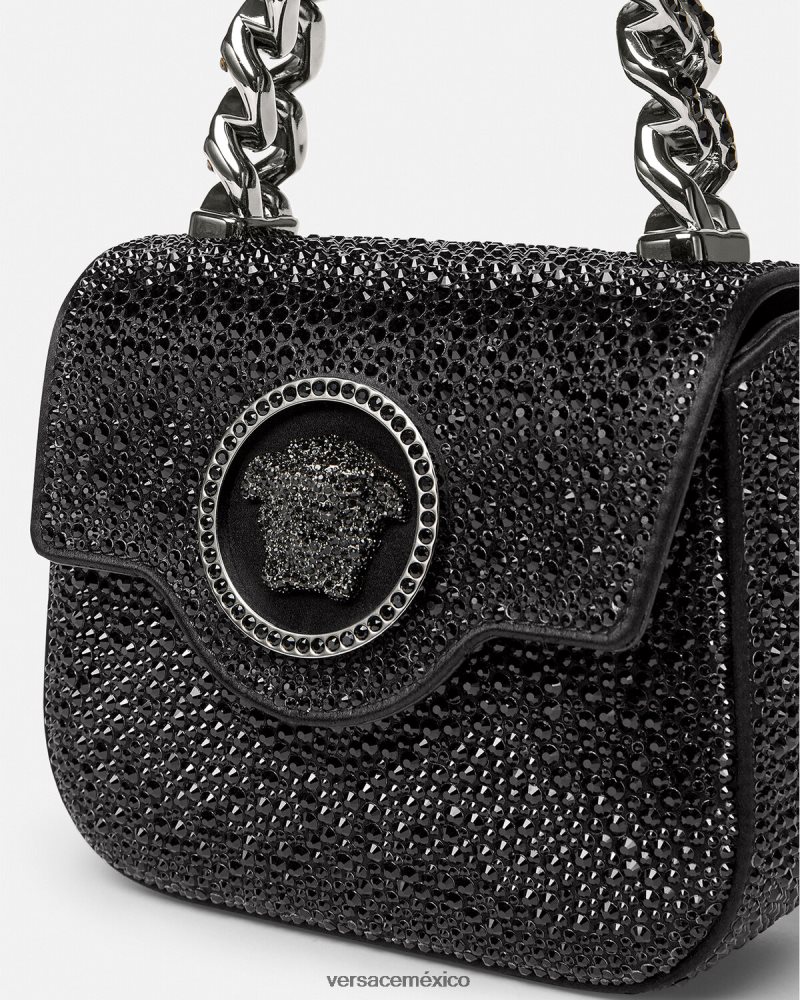 Versace bolso mini con medusa de cristales negro bolsas mujer 84626J313