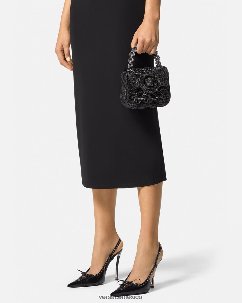 Versace bolso mini con medusa de cristales negro bolsas mujer 84626J313