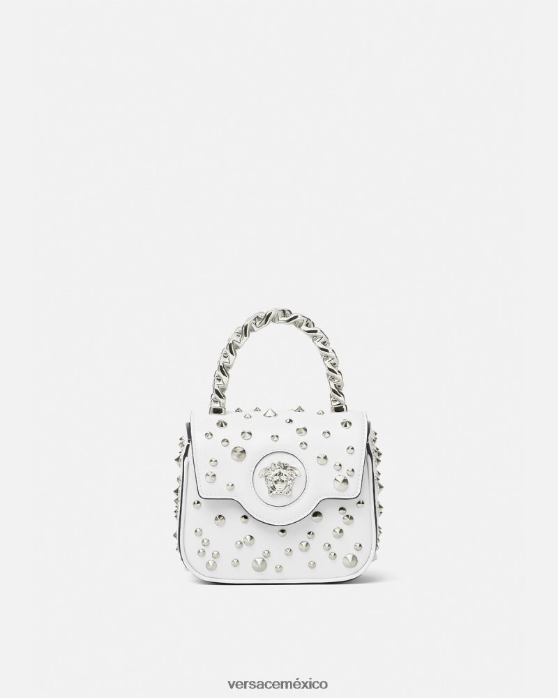 Versace bolso mini con pinchos la medusa blanco bolsas mujer 84626J353