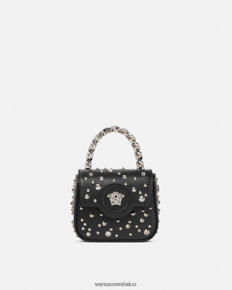 Versace bolso mini con pinchos la medusa negro bolsas mujer 84626J352