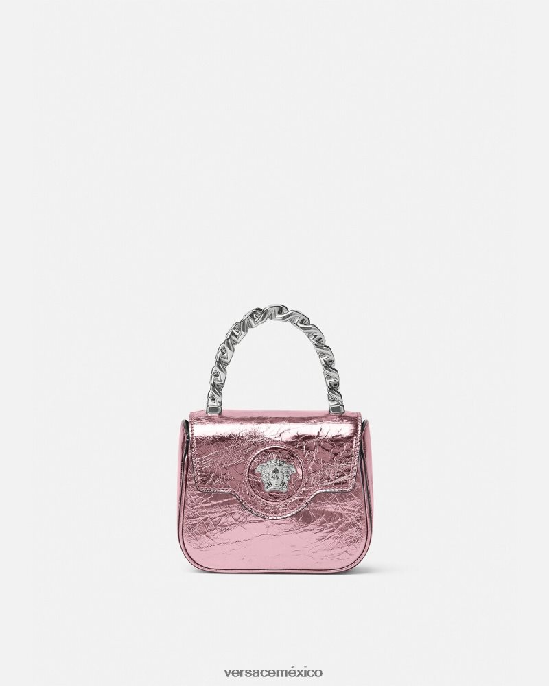 Versace bolso mini metalizado la medusa rosa bolsas mujer 84626J304