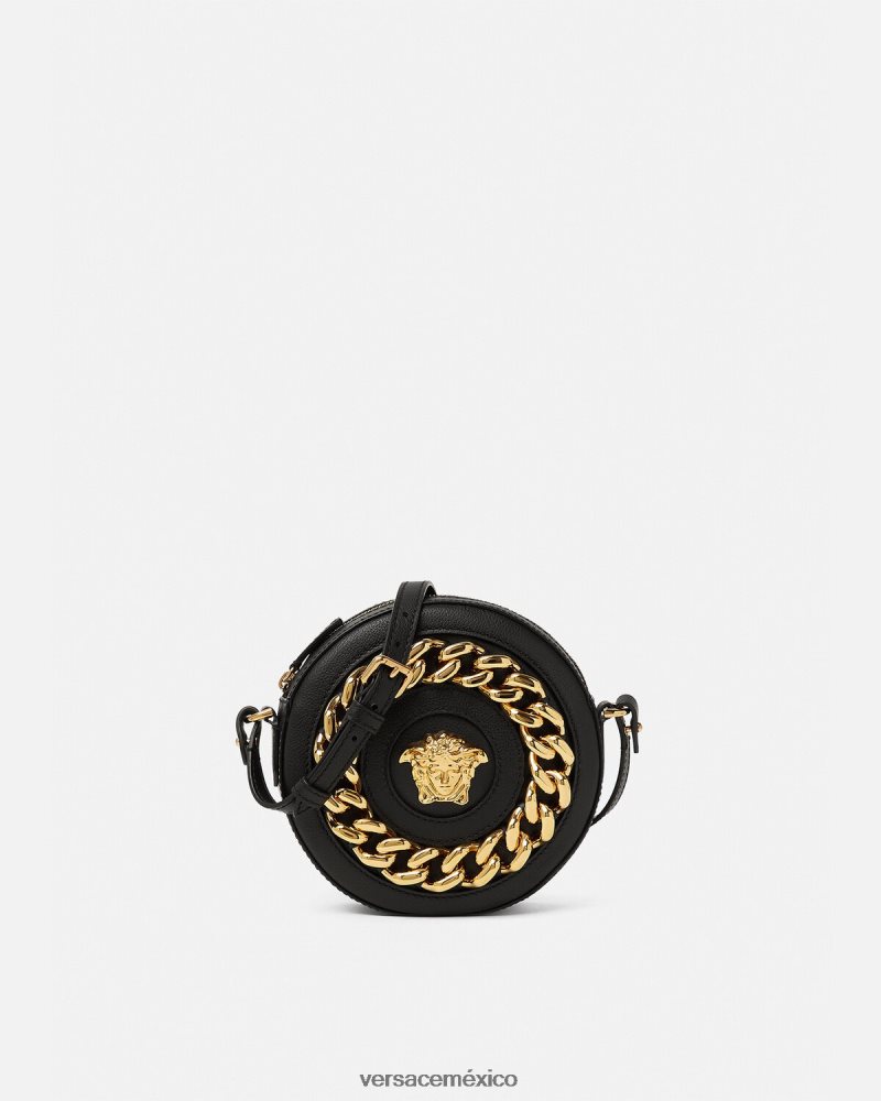 Versace bolso para cámara redondo la medusa negro bolsas mujer 84626J355