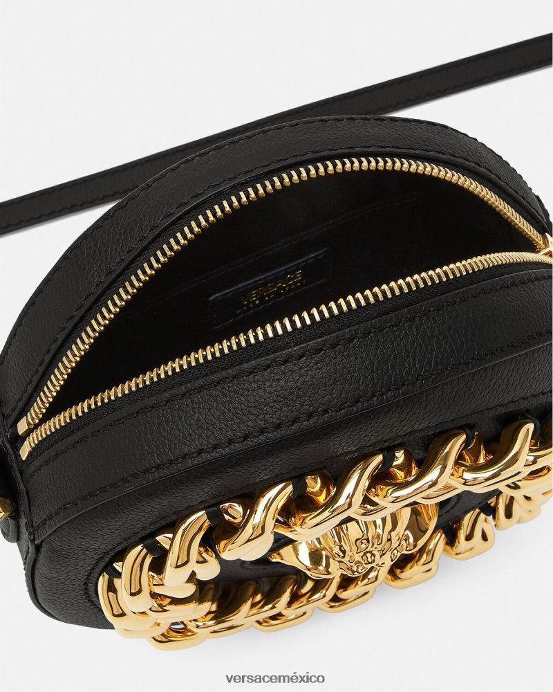 Versace bolso para cámara redondo la medusa negro bolsas mujer 84626J355