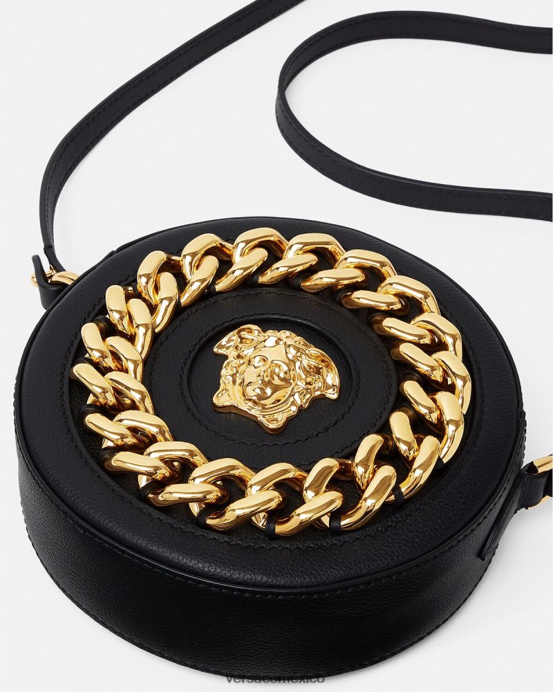 Versace bolso para cámara redondo la medusa negro bolsas mujer 84626J355