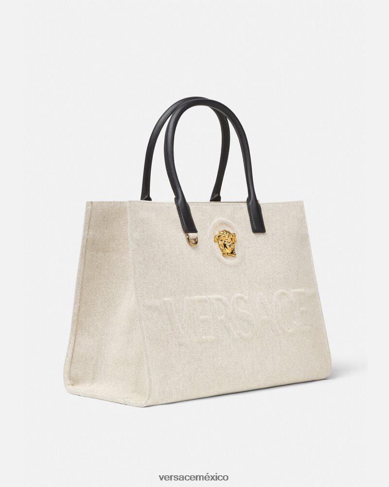 Versace bolso shopper grande con medusa beige bolsas mujer 84626J340