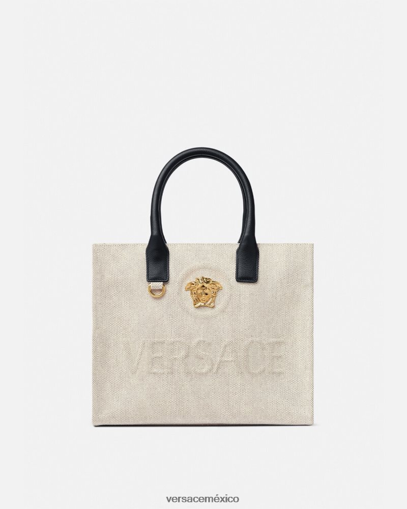Versace bolso shopper pequeño con medusa beige bolsas mujer 84626J330