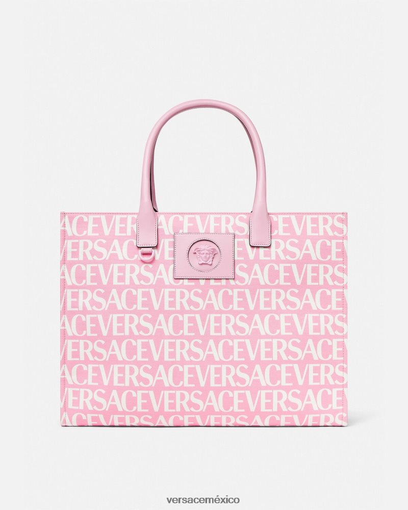 Versace bolso tote grande en toda la prenda rosa bolsas mujer 84626J323