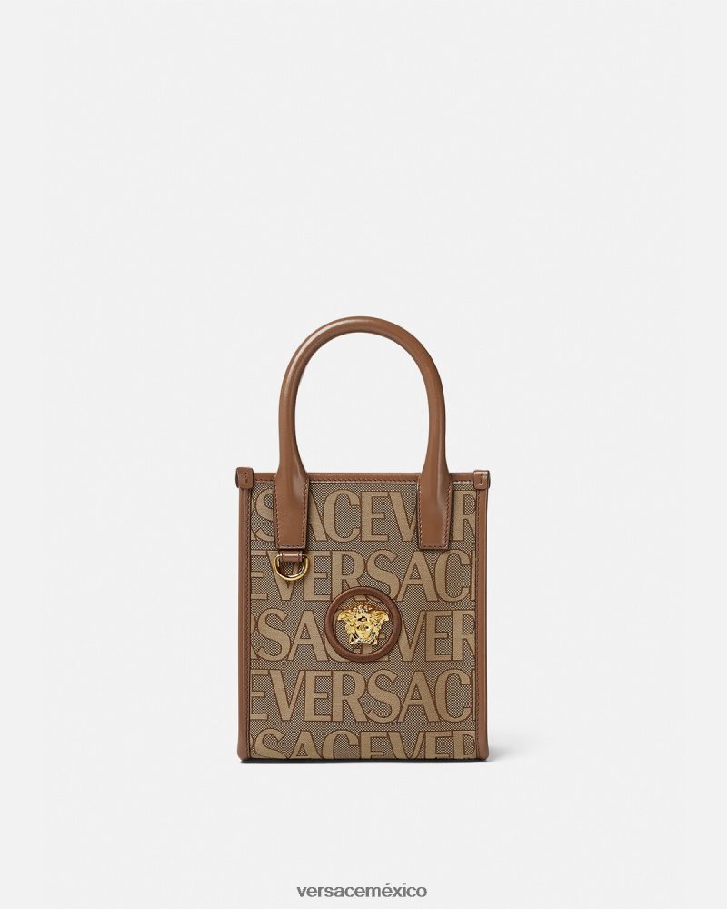 Versace bolso tote mini en toda su extensión marrón bolsas mujer 84626J318