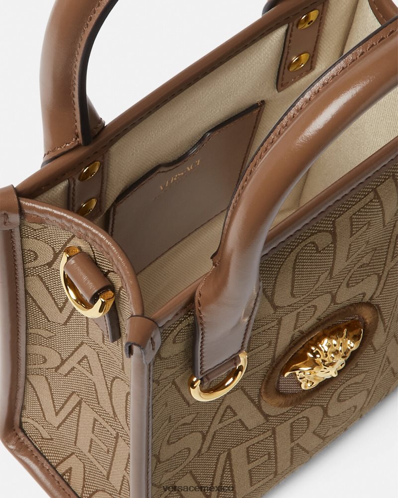 Versace bolso tote mini en toda su extensión marrón bolsas mujer 84626J318