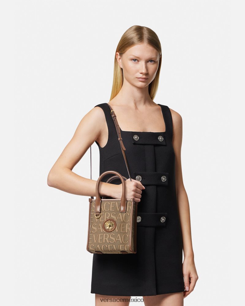 Versace bolso tote mini en toda su extensión marrón bolsas mujer 84626J318