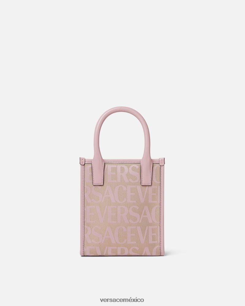 Versace bolso tote mini en toda su extensión rosa y estampado bolsas mujer 84626J319