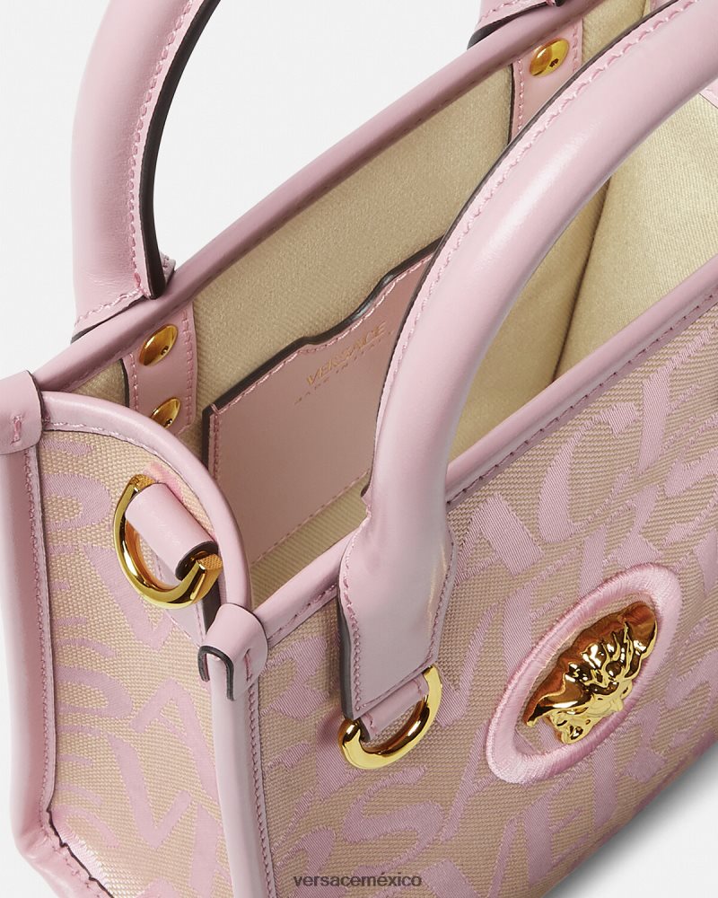 Versace bolso tote mini en toda su extensión rosa y estampado bolsas mujer 84626J319