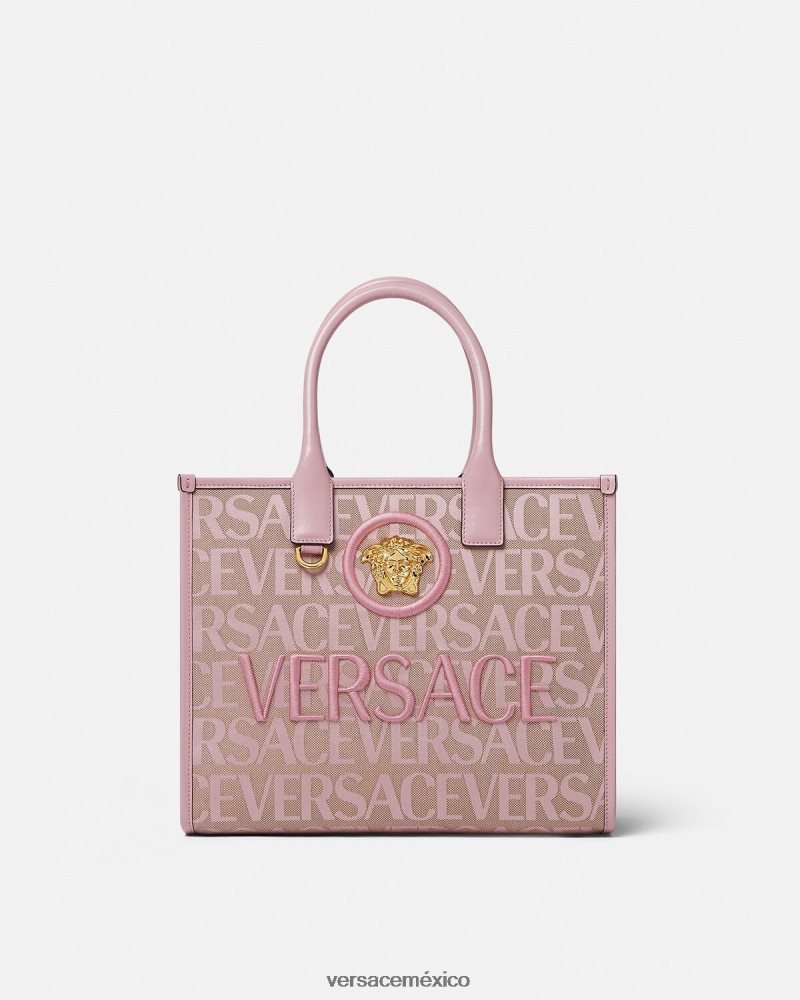 Versace bolso tote pequeño en toda su extensión rosa y estampado bolsas mujer 84626J317