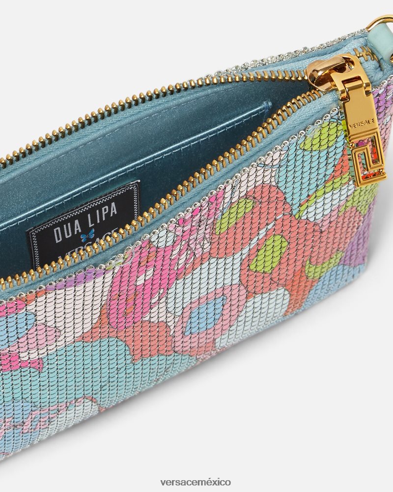 Versace bolso de mano floral de malla metálica de verano imprimir bolsas mujer 84626J380