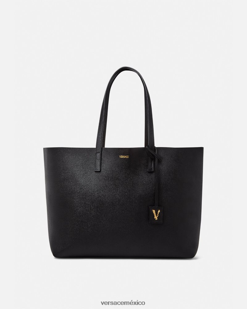 Versace bolso de mano virtus negro bolsas mujer 84626J379