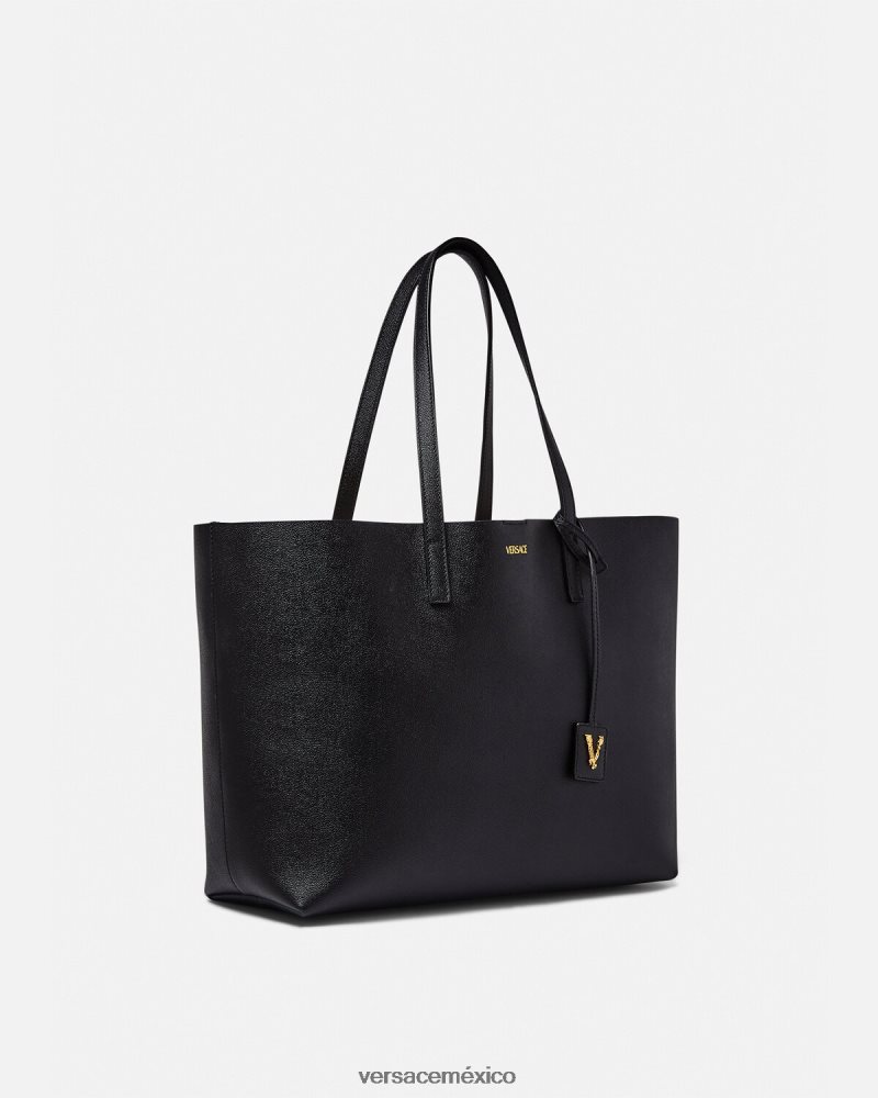 Versace bolso de mano virtus negro bolsas mujer 84626J379
