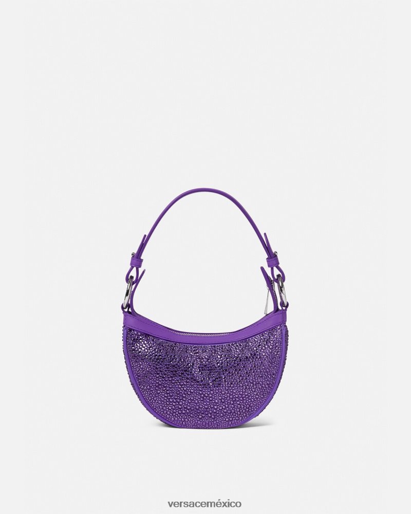 Versace bolso hobo mini con repetición de cristales Violeta bolsas mujer 84626J299