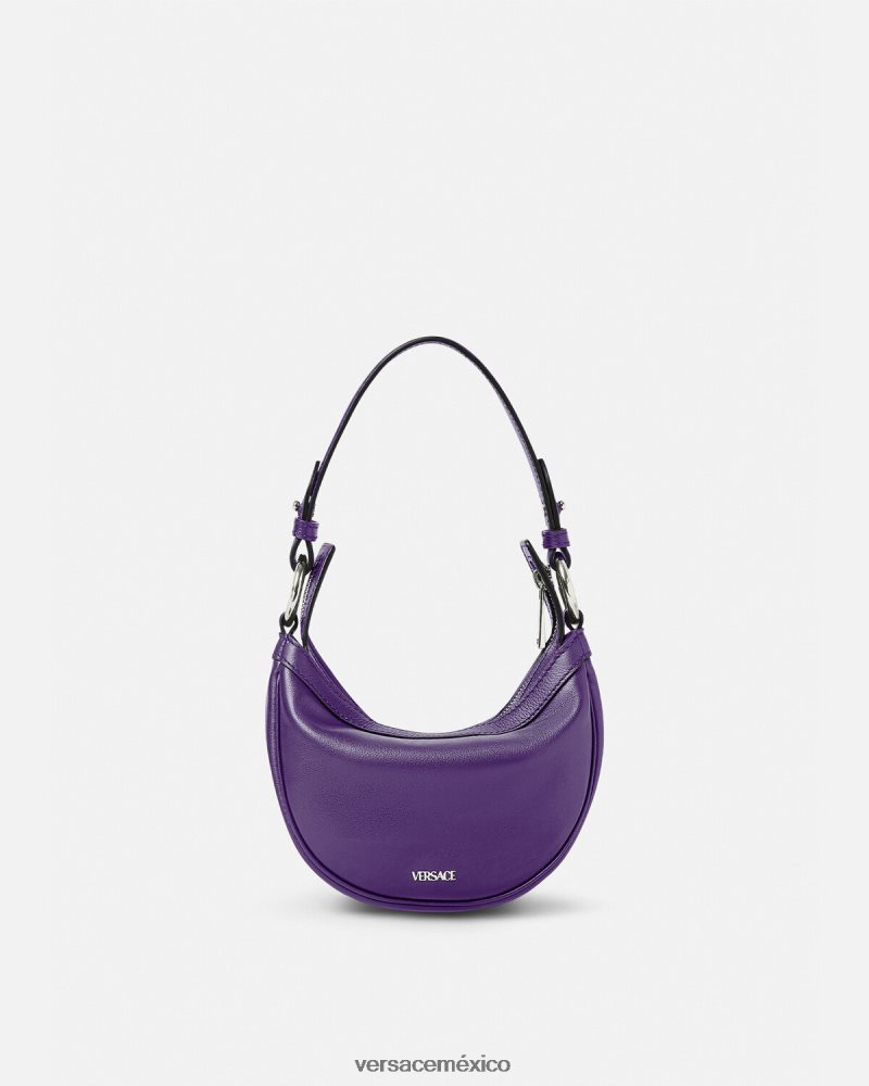 Versace bolso hobo mini repetido Violeta bolsas mujer 84626J296